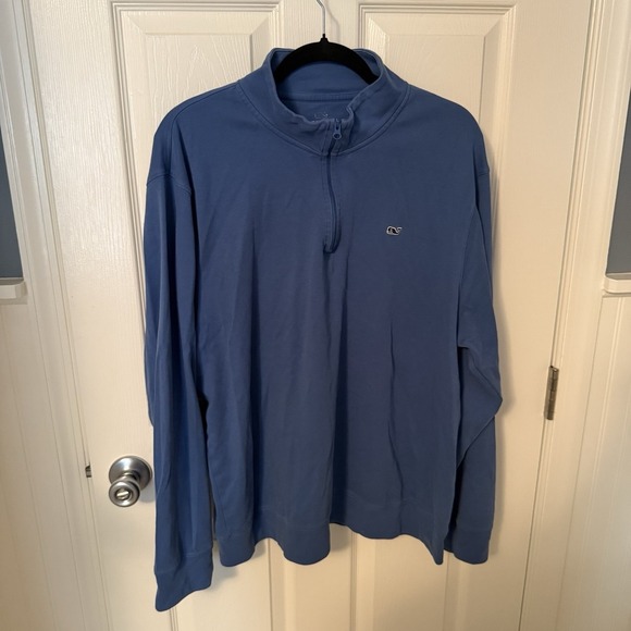 Vineyard Vines 1/4 Zip Pullover Sweater Size XL Blue Whale Embroidered Golf - Picture 1 of 8